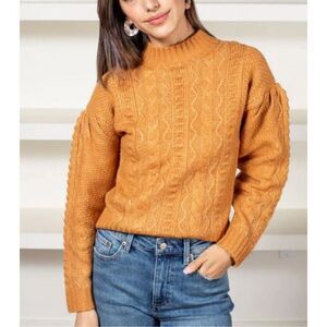 525 AMERICA ANNIE SWEATER CREWNECK Camel Size XL NWOT